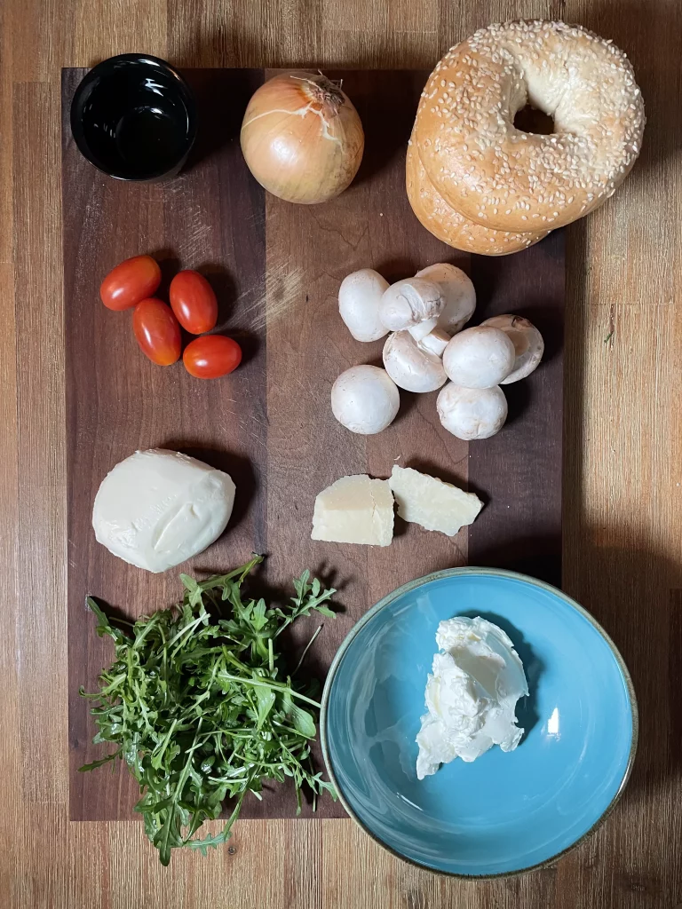 Truffle cheese bagel ingredients